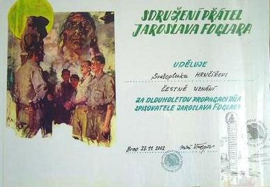 Čestné uznání SPJF Svatopluku Hrnčířovi Čestné uznání SPJF Svatopluku Hrnčířovi