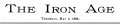 Tituln� strana Irone Age 2. 5. 1895